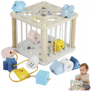 Сортер Куб со шнуровкой и резиночками, игрушки для малышей