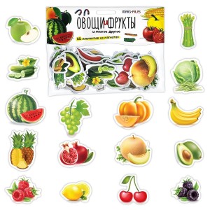 Mag-Rus. Набор "Овощи, фрукты разные продукты" серия Познаем мир. (55 эл) арт.NF1051
