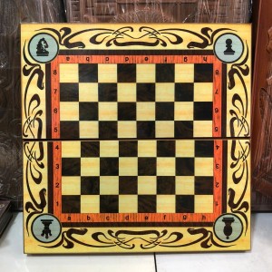 3в1  шахматы, шашки, нарды Узоры (дерево,светлые) 50 см