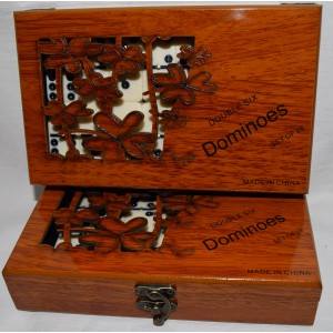 Домино сувенирное в деревянной коробке (т/коричневое)