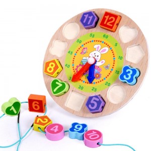 Часы сортер развивающий деревянный с карточками заданиями DIGITAL CLOCK
